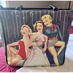 Vintage 1990s Rockabilly Marilyn Monroe Rhinestone Purse Handbag